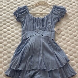 Altar'd State Light Blue Ruffled Blouse